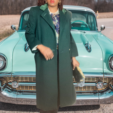 Load image into Gallery viewer, Vintage Bill Blass Signature Velvet Collar Green Wool Coat Size M