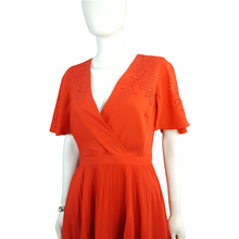 Load image into Gallery viewer, Karen Millen Pleated Laser Cut Dress Size 8