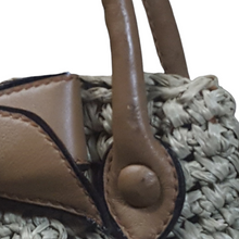 Load image into Gallery viewer, Koret Raffia Straw and Leather Trim Top Handle Bag
