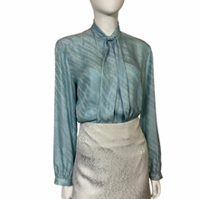 Load image into Gallery viewer, 1970s Vintage Silk Jaquard Blouse Size M