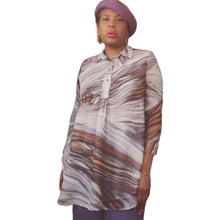 Load image into Gallery viewer, UFFIZI Short Hills Amelia Lilac Swirl Silk Tunic size L