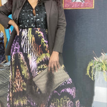 Load image into Gallery viewer, Vintage Flair Animal Print Crinkle Pleated Midi Skirt size XL