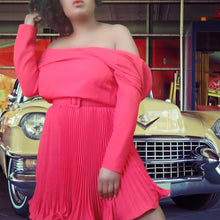 Load image into Gallery viewer, Scaasi Bergdorf Goodman Red Pleated Dress Size S