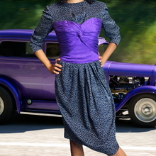 Load image into Gallery viewer, Gillian Studio Vintage Silk Jacquard Dress Speckled Polka Dot sz.10