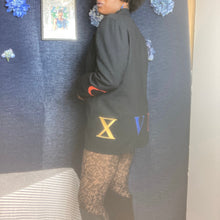 Load image into Gallery viewer, Vintage Linen Roman Numerals Blazer Size L