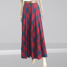 Load image into Gallery viewer, Wool 1970s Red Buffalo Plaid Maxi Skirt size S