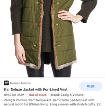 Load image into Gallery viewer, Zadig & Voltaire Deluxe Rabit Fur Vest Size M