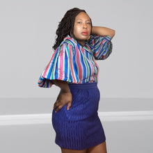 Load image into Gallery viewer, Vintage 50s Tafetta Striped Blouse sz. Small