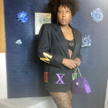 Load image into Gallery viewer, Vintage Linen Roman Numerals Blazer Size L