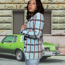 Load image into Gallery viewer, 70s Vintage Plaid Blazer Adolfo Blazer Size M