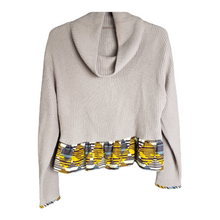 Load image into Gallery viewer, African Fabric Trim Cowl Neck Sweater Size L