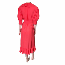 Load image into Gallery viewer, J Crew Balloon Sleeve Ruffle Wrap Dress Size Small