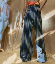 Load image into Gallery viewer, Repaired TopShop High Waist Pintstripe Trousers Size 6