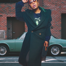 Load image into Gallery viewer, Vintage Bill Blass Signature Velvet Collar Green Wool Coat Size M