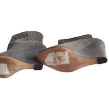 Load image into Gallery viewer, Rebecca Minkoff Studded Wedge Suede Booties size 7