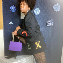 Load image into Gallery viewer, Vintage Linen Roman Numerals Blazer Size L