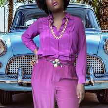 Load image into Gallery viewer, Vintage Silk Blouse Hudson's Detroit Size 12 Petite