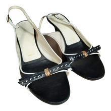 Load image into Gallery viewer, St. John Open Toe Heels Black and White Shoes Size 7 1/2
