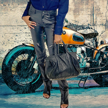 Load image into Gallery viewer, Coach Leather "Charlie" Moto Pant Size S