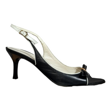 Load image into Gallery viewer, St. John Open Toe Heels Black and White Shoes Size 7 1/2