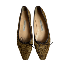 Load image into Gallery viewer, Manolo Blahnik Calf Hair Leopard Print Flats