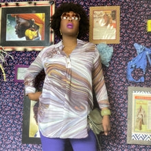 Load image into Gallery viewer, UFFIZI Short Hills Amelia Lilac Swirl Silk Tunic size L