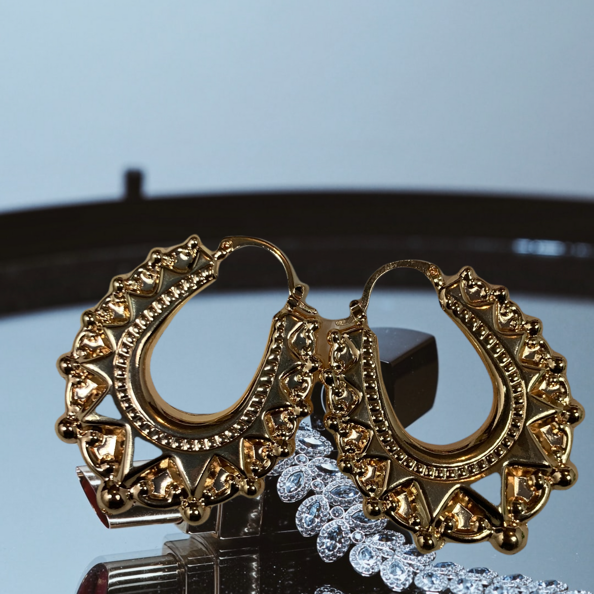 Thick gold creole earrings hotsell