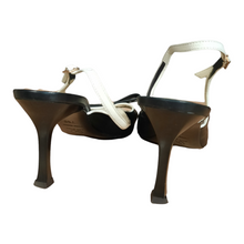 Load image into Gallery viewer, St. John Open Toe Heels Black and White Shoes Size 7 1/2