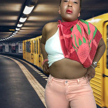 Load image into Gallery viewer, Gres Windowpane Flower Silk Scarf