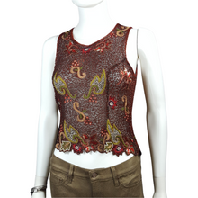 Load image into Gallery viewer, Beaded Silk Georgette Zip Bodice Blouse Vintage sz. M