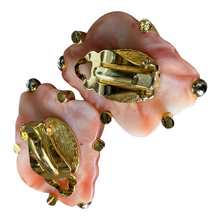 Load image into Gallery viewer, Vintage Coral Resin Shell Earrings (KJL?) unsigned