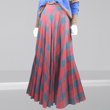 Load image into Gallery viewer, Wool 1970s Red Buffalo Plaid Maxi Skirt size S