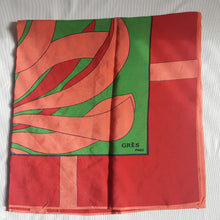 Load image into Gallery viewer, Gres Windowpane Flower Silk Scarf