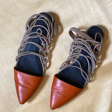 Load image into Gallery viewer, Custom Painted Alexander Wang Suede Pointy Toe Flats size 40