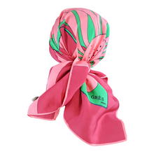 Load image into Gallery viewer, Gres Windowpane Flower Silk Scarf
