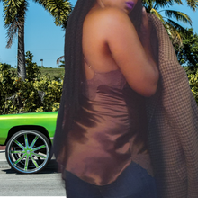 Load image into Gallery viewer, Lingerie Cacique Brown Satin Lace Trim Teddy Size S