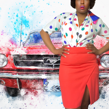 Load image into Gallery viewer, Nicola Polka Dot Blouse sz. M