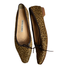 Load image into Gallery viewer, Manolo Blahnik Calf Hair Leopard Print Flats
