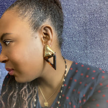 Load image into Gallery viewer, 1970s DvF Deco Tortoise Shell Clip-on Drop Earrings