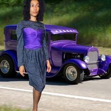 Load image into Gallery viewer, Gillian Studio Vintage Silk Jacquard Dress Speckled Polka Dot sz.10