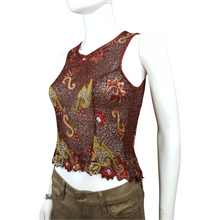 Load image into Gallery viewer, Beaded Silk Georgette Zip Bodice Blouse Vintage sz. M