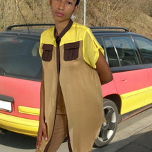 Load image into Gallery viewer, Uffizi Rachel Color Block Blouse Size L