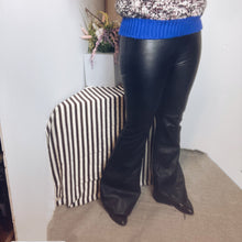 Load image into Gallery viewer, Free People Vegan Leather Flare Leg Pants Size 30