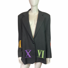 Load image into Gallery viewer, Vintage Linen Roman Numerals Blazer Size L