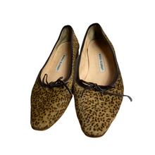 Load image into Gallery viewer, Manolo Blahnik Calf Hair Leopard Print Flats