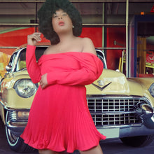 Load image into Gallery viewer, Scaasi Bergdorf Goodman Red Pleated Dress Size S