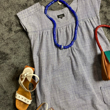 Load image into Gallery viewer, A.P.C Navy Mini Plaid Print Shift Dress Size S