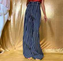 Load image into Gallery viewer, Repaired TopShop High Waist Pintstripe Trousers Size 6