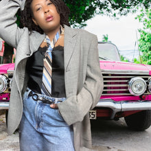 Load image into Gallery viewer, Vintage Blue Stripe Guy Laroche Paris for B. Altman & Co Stripe Neck Tie