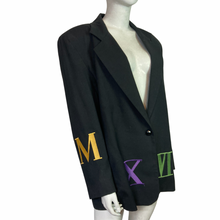 Load image into Gallery viewer, Vintage Linen Roman Numerals Blazer Size L